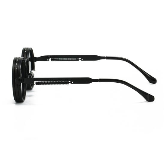 Adjustable Polarized Unisex Sunglasses with ND Filter Lenses Eye Protection Color-Changing Round Frame Outdoor Driving Sunglasses