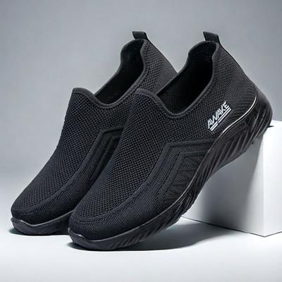Men's Casual Walking Shoes Lightweight Breathable Knitted Mesh Running Shoes Slip On Tennis Sneakers Comfortable Gym Athletic Workout Shoes for Men