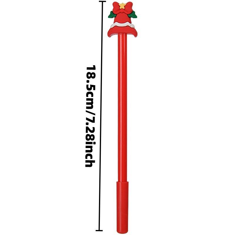 21Pcs Christmas Bell Topper Writing Pen, Back to School Season Student Stationery, Lovely Festive Xmas themed Decorative Pen, Novelty Holiday Desktop