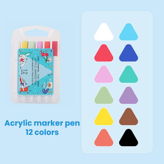 Acrylic Marker Pen Set Colored Marker Pens with Color-coded Caps Non-toxic Artists Students Markers for Drawing Writing School
