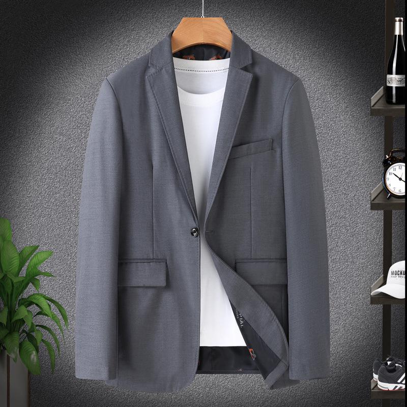 

Men s Plus Size Autumn Blazer - Single Button, Business Casual, Middle-Aged Fit L (175)