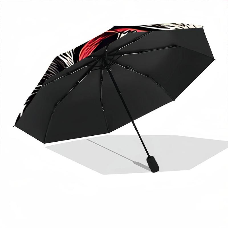 1pc Wolf Head Fashionable Automatic Opening/Closing Folding Umbrella with 8 Bones, Windproof Portable, Daily Use039