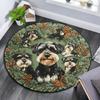 Schnauzer Round Area Rug,Carpet Rug for Living Room Bedroom Sofa Playroom Decor,Non-slip Floor Mat