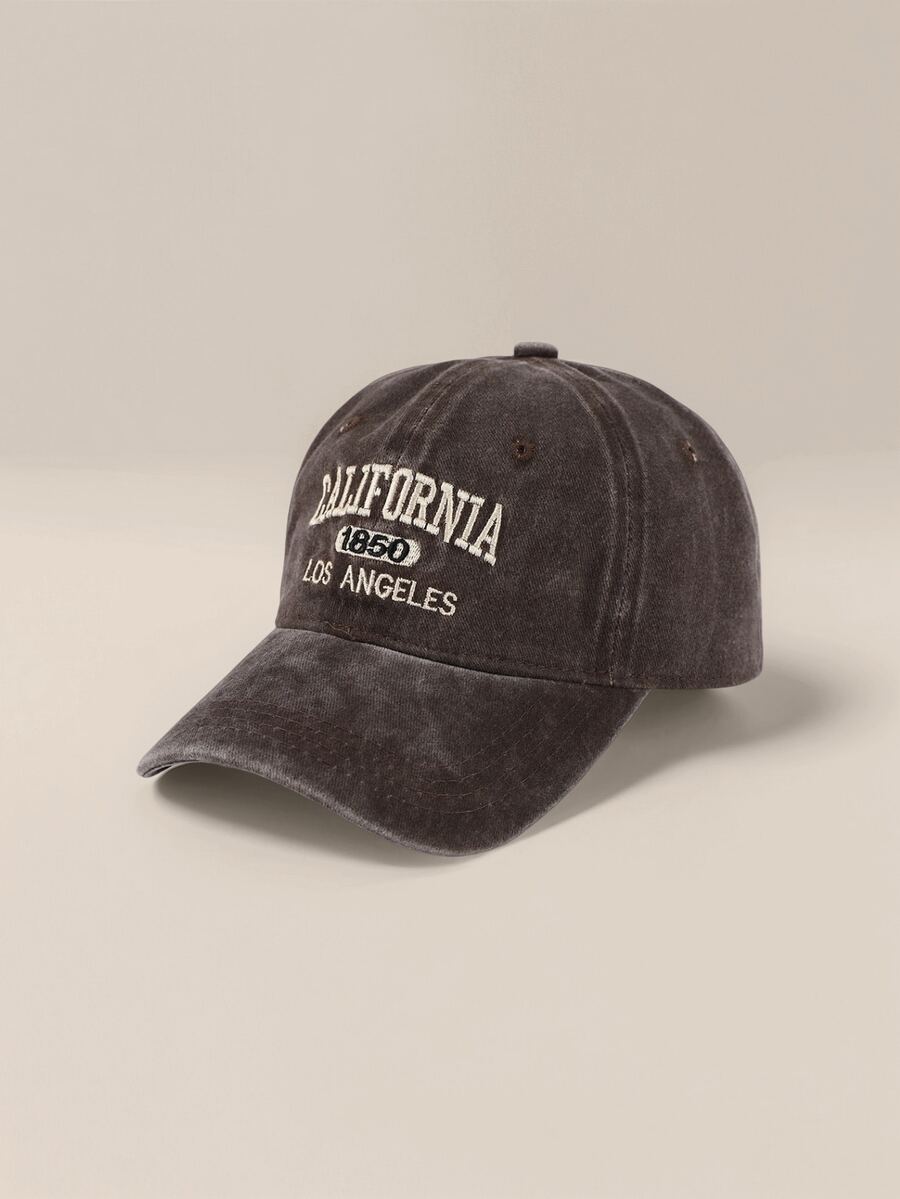 Zealous Sole Women's Multicolour Washed Vintage Baseball Cap With California 1850 Los Angeles Embroidered Letter Cm