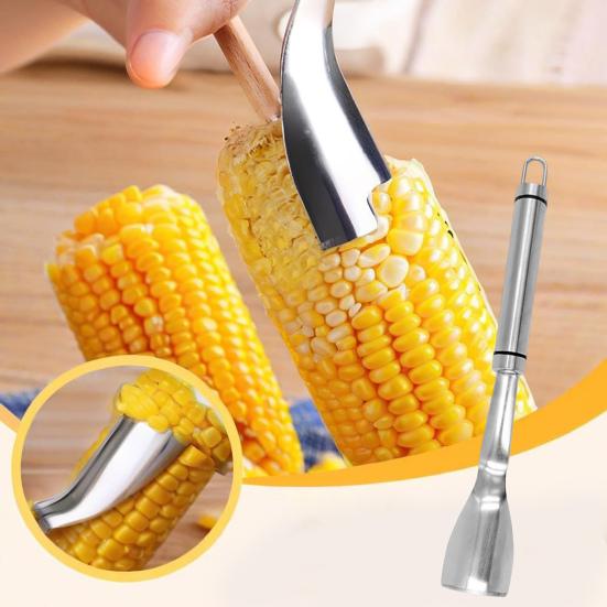 Corn Peeler Stainless Steel Corn Stripper Non-slip Corn Shucker Corn Kernel Remover for Home Kitchen