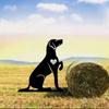 Optimistic Hound Garden Stake Iron Art Silhouette Metal Yard Sign Courtyard and Outdoor Garden Decoration for Pet Commemoration