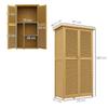 Garden Cabinet, Weatherproof, 2 Doors with Lock, Pine Wood, 87L X 46.5W X 160H Cm, Light Yellow