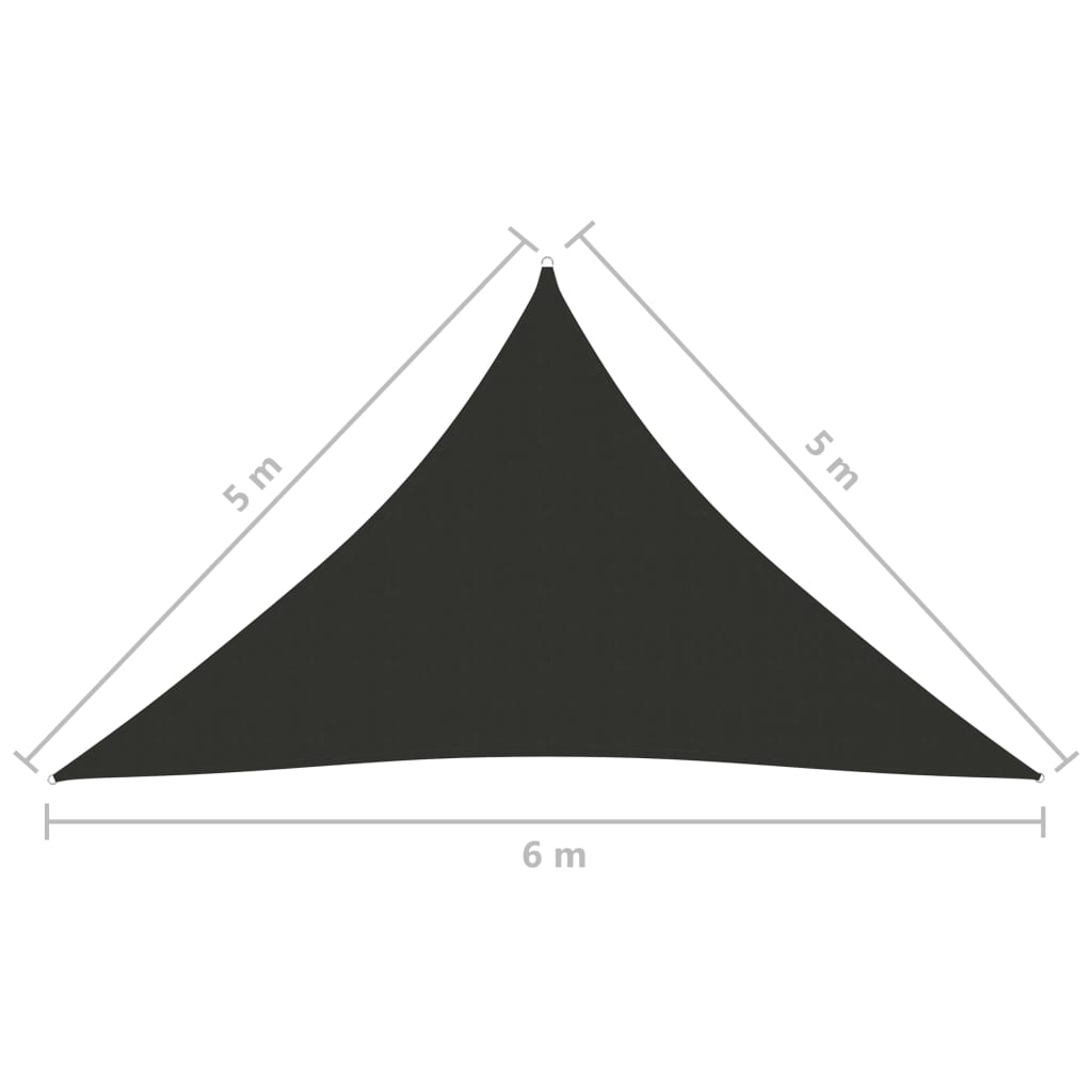 Vidaxl Żagiel Ogrodowy, Tkanina Oxford, Trójkątny, 5X5X6 M, Antracyt