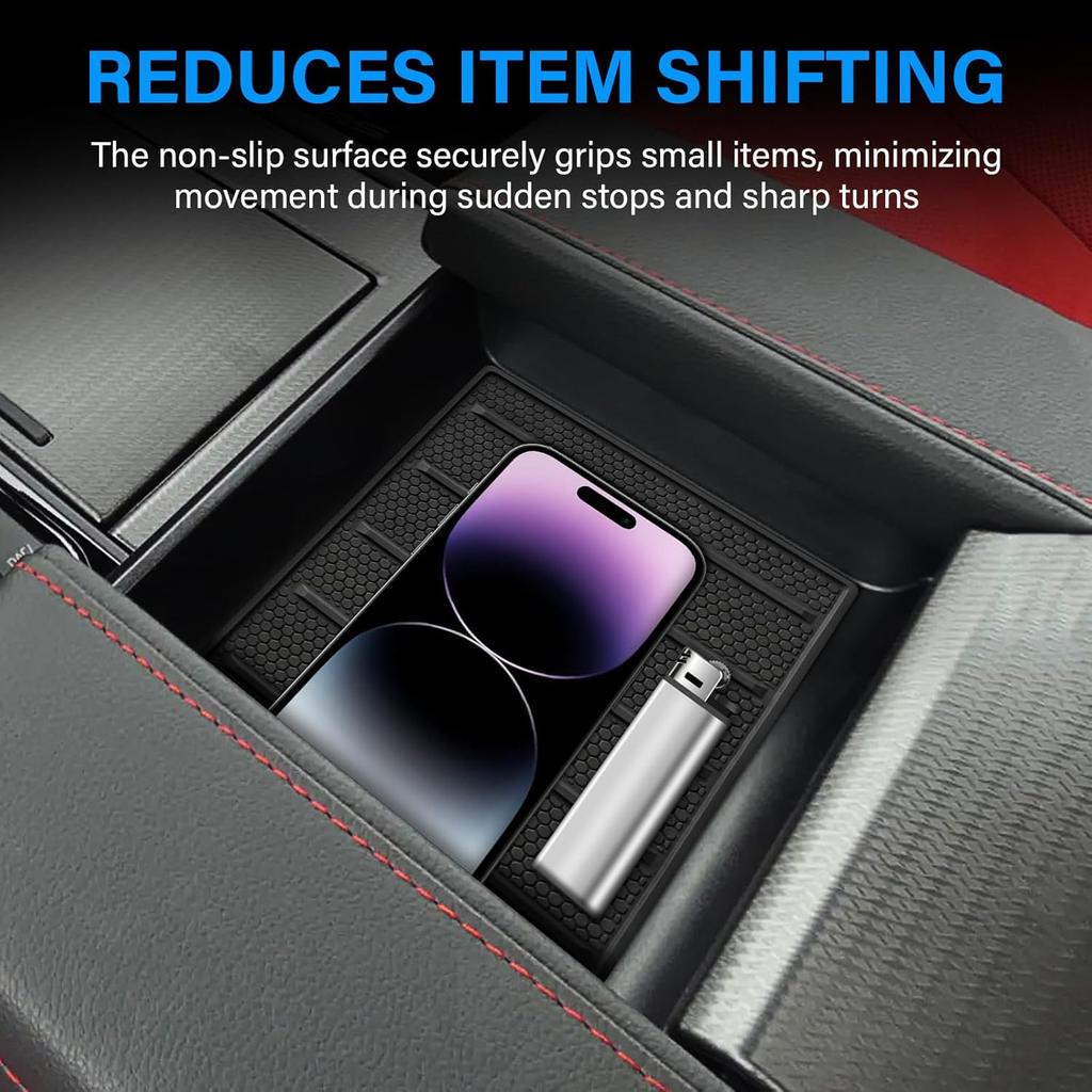 Center Console Tray Liner for Toyota Tundra Accessories -2025 2026 for Sequoia -2025 2026 Console Organizer Liner Anti-Slip Silicone (1 Piece)