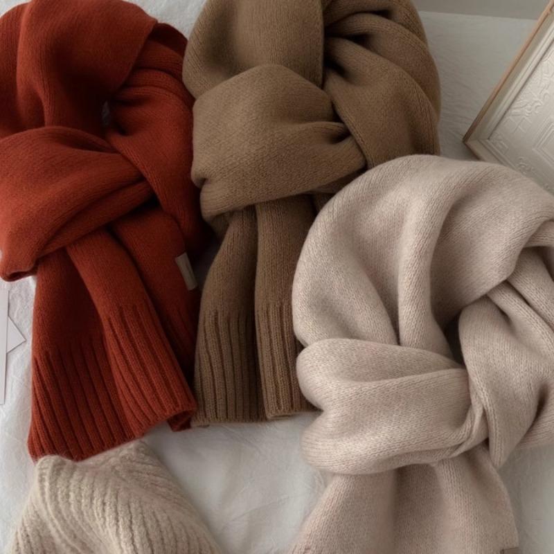 100 pure wool scarves~ Selected wool thickened and enlarged warm knitted scarves versatile men's and women's scarves