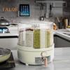360-Degree Rotating Cereal Dispenser Rice Container with Lid Large Capacity Multiple Compartments Grain Storage Organizer