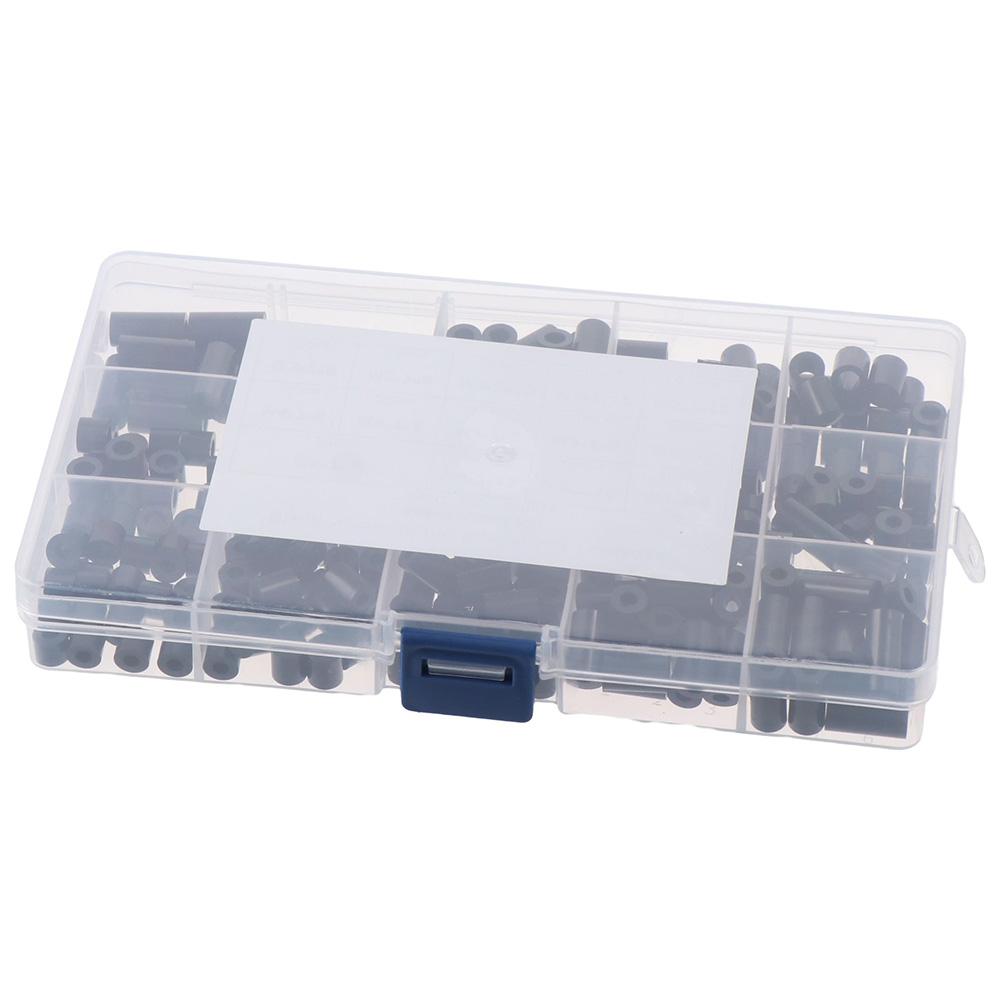 320 Pcs Black Screws Spacers Assortment Kit Nylon Outlet Spacers Fasteners Round Spacer Screws