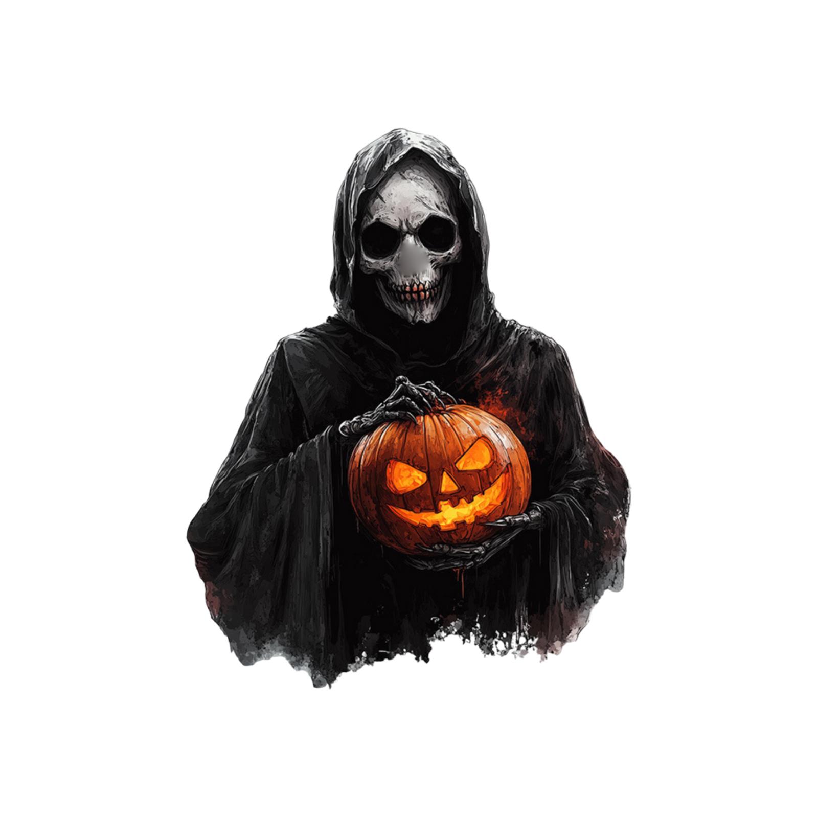 

Halloween New Horror Pumpkin Black Skeleton Sticker Bedroom Living Room Background Holiday Decoration Wall Sticker One Size