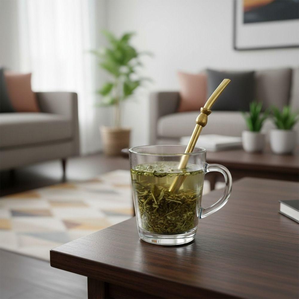 2 Piece Anti-skid Design Straw Spoon Reusable Drinking Stirring Straw Filter Straw Travel