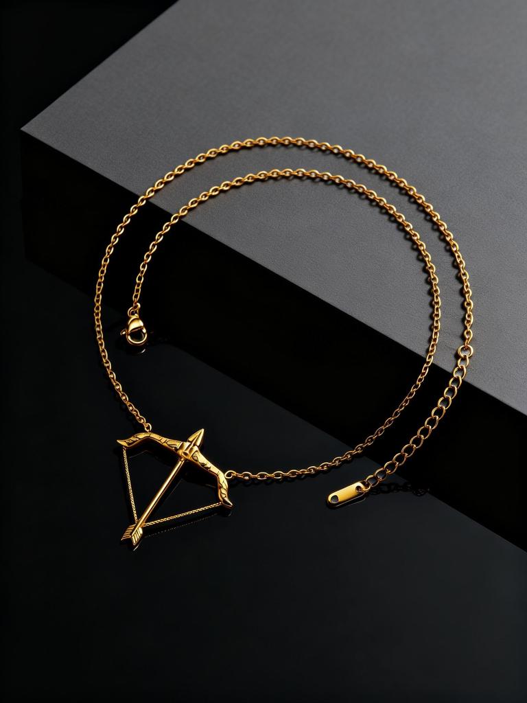 Stylish Chic Bow and Arrow Pendant Necklace for Men, Waterproof 18K Gold Plated Stainless Steel Archer Necklace, Fashion Jewelry