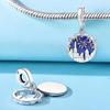 Decorative Beads Plata Originales Blue Series Beads For Charms Real Copper Bracelet Beads Jewellery Making Women'S Gift Idea