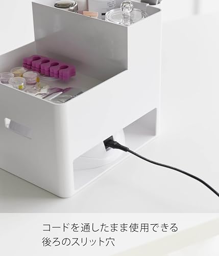 Yamazaki Nail Light & Gel Nail Supplies Storage Case, White, Body: Approx. W26 x D21 x H23.6cm, Tower, Nail Storage, Nail Care, Small Item Storage, 20