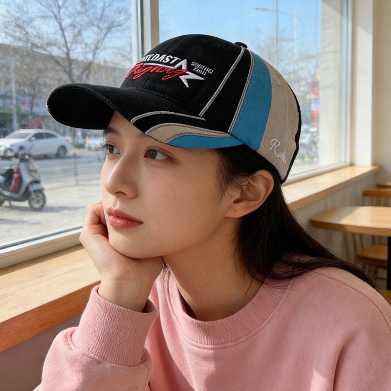 

Baseball cap female American retro street tide brand deep top wide brim couple cap showing small face M（56-58cm）