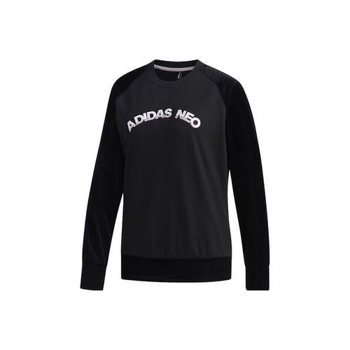 adidas patchwork crewneck casual American retro sweatshirt for women, black L чёрный
