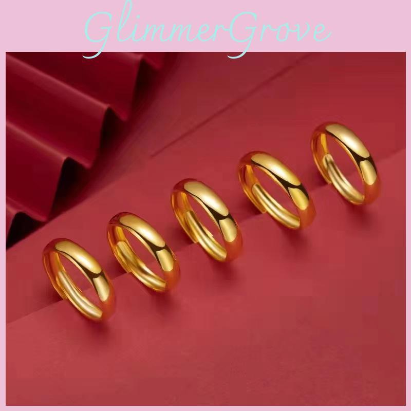 Gold Plated Dazzling Open Adjustable Ring For Couples Geometric And Elegant Design For Fashion Lovers