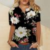 Floral Tops For Women, Women's Button Down Fashion Casual Short Sleeve Shirts Blouse