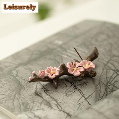 Handmade Pinched Plum Blossom Flower Incense Holder Incense Smoke Waterfall Incense Burner Aromatherapy Censer Pen Rest Ornament