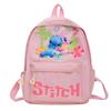 Stitch Flower Pattern Kids Backpack With Breathable Nylon For Elementary School Children