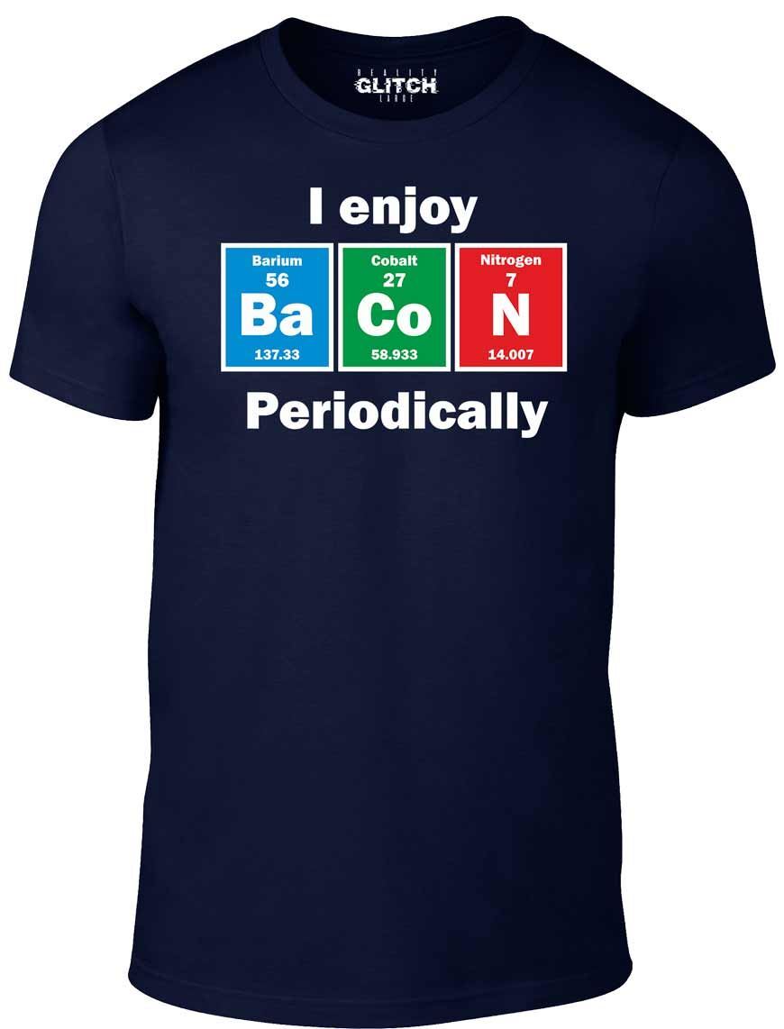 I Enjoy Bacon Periodically T-Shirt Mens Womens Tees Top - Funny T Shirt Mens Womens Tees Top joke pig retro vegetarian S