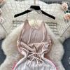 Halter Dress for Women Sleeveless Gradation Sequins Backless Vestidos Female Hollow Out Falda Sexy Mujer Summer Dropshipping