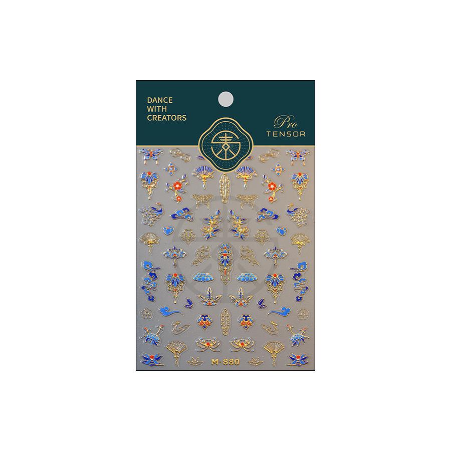 TENSOR M-880 Classic Gold Luxe Nagelsticker - Selbstklebende Heißfolienprägungsserie