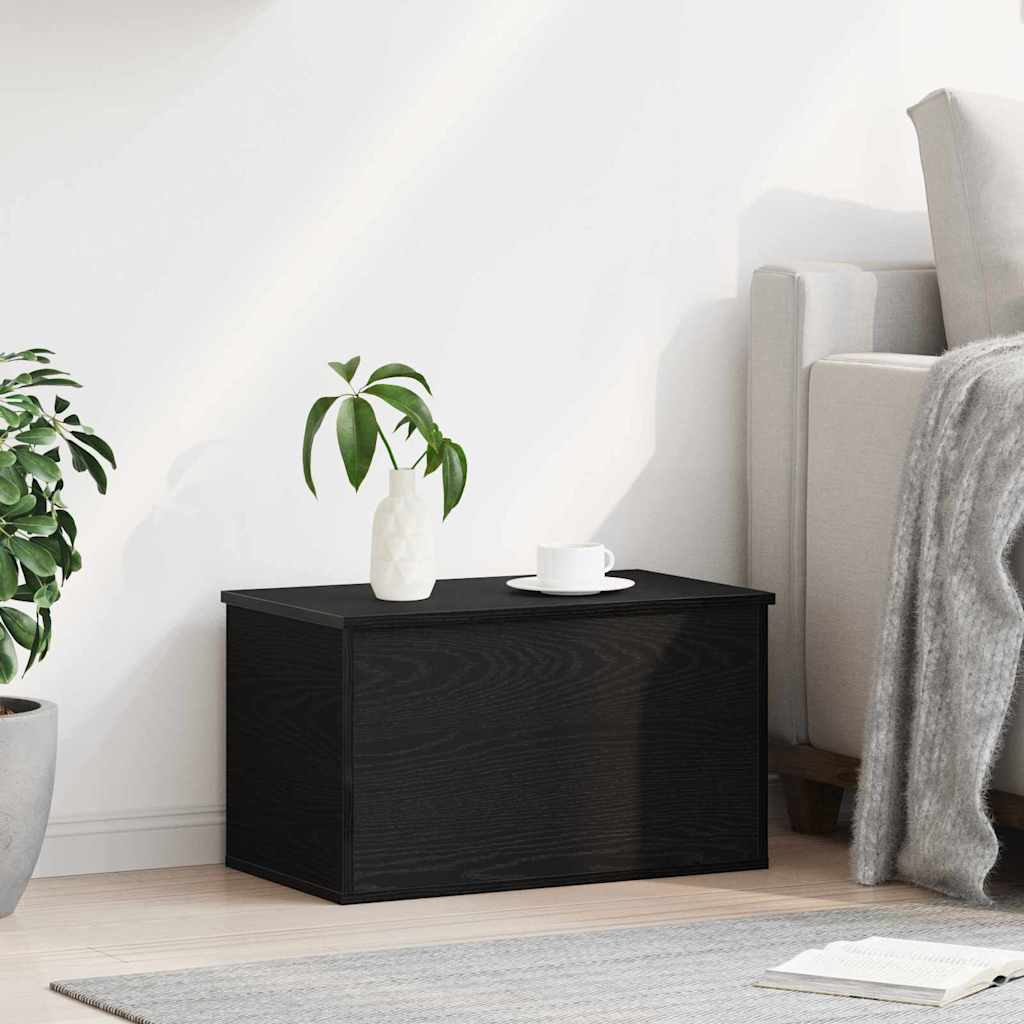Storage Box Black Oak Effect 60 X 35 X 35 Cm