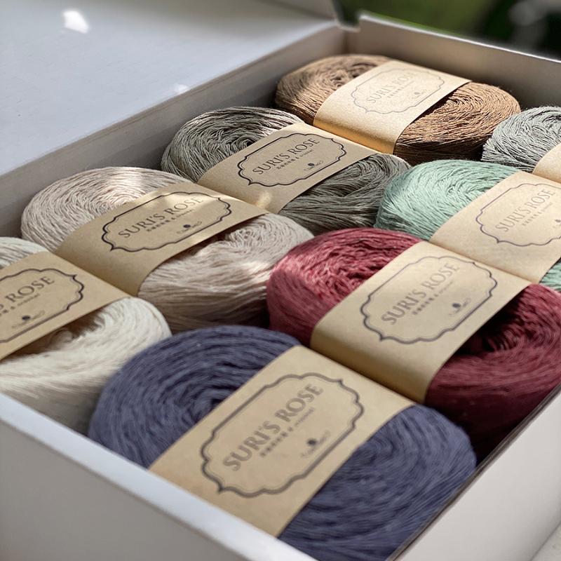 100g Pure Cotton Yarn 8 Strands of Retro Color Wool Yarn Hand-made Crochet Low Saturation Medium Coarse Cotton and Linen Thread