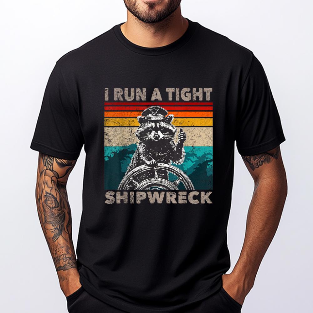 Gestisco un naufragio stretto Capitan Procione Divertente Vintage Carino T-shirt Oversize Regali da Uomo