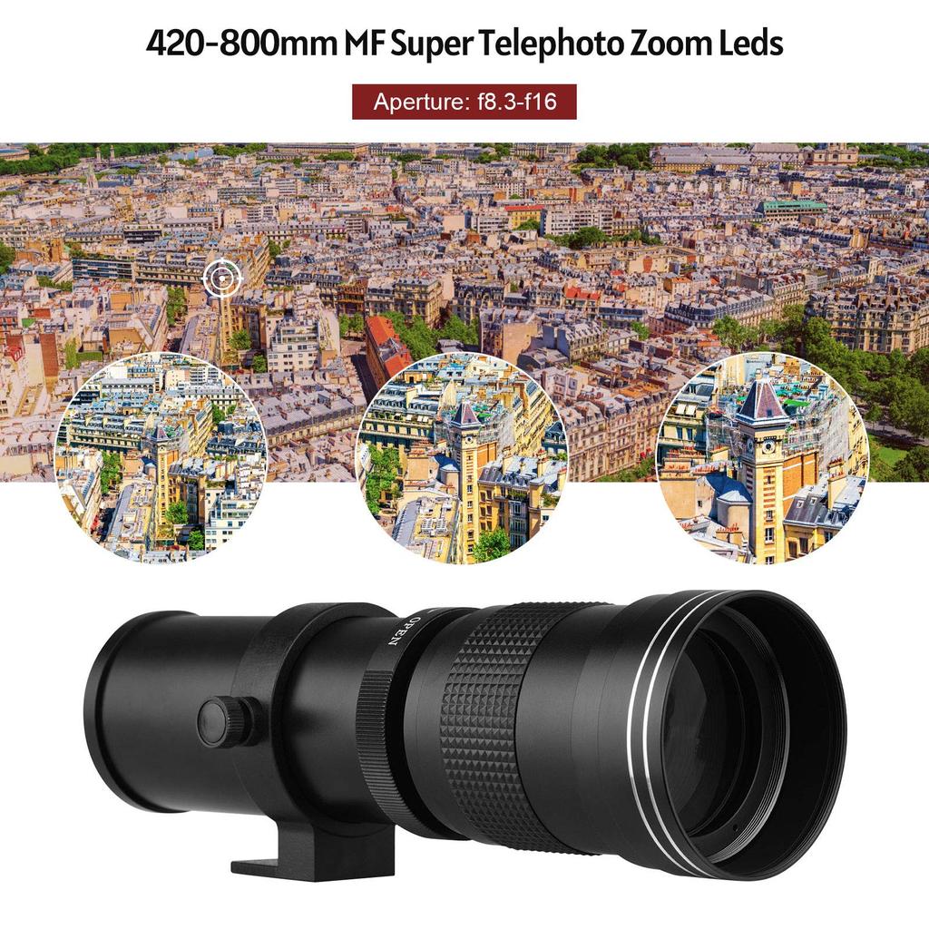 LOUJIN Camera MF Super Telephoto Zoom Lens T2 Mount AI Mount Adapter For Nikon AI Mount Universal Screw Conversion for D50 D90 D5100 D7000 D3 D5100