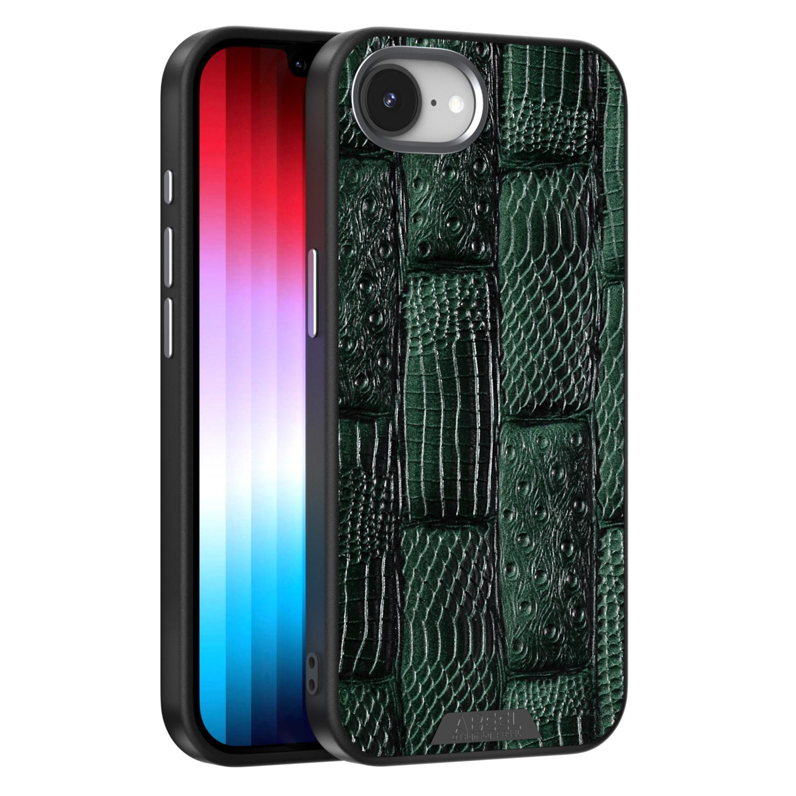 

ABEEL Чехол для iPhone 16e, совместимый с MagSafe, текстура «Зверь», микро-тиснение, задняя крышка Green