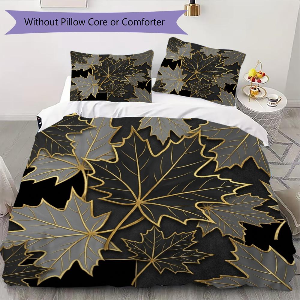 

Leaf Pattern Bedding uilt Set uilt Cover Pillowcase Home Decoration Birthday Gift (1 * duvet cover + 2 * pillowcase without core)62 135x200cm