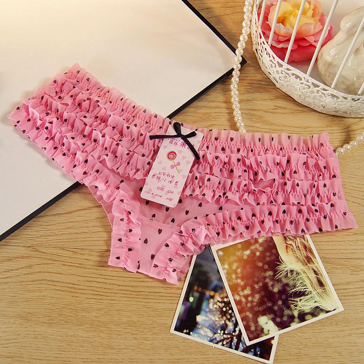 Culottes basses en dentelle résille élégantes: Lingerie pour femmes confortable, imprimée et transparente