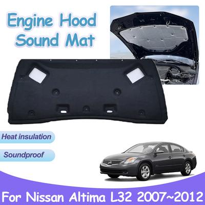 Engine Sound Hood Pad for Nissan Altima L32 2007~2012 2010 2011 Front Heat Insulation Cotton Mat Soundproof Interior Accessories