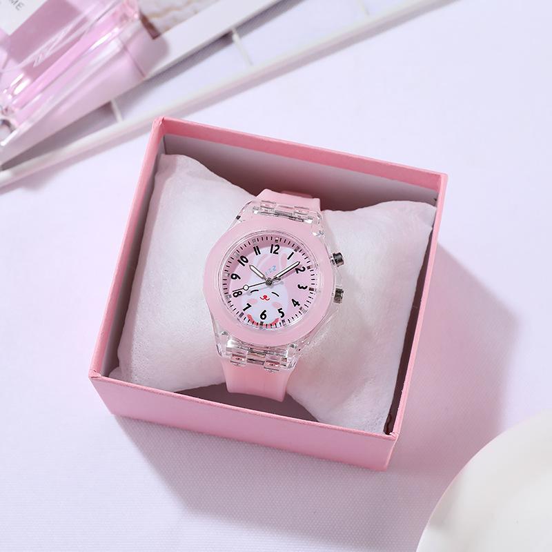 UTHAI BK146 Neue Cartoon Tier Kinderuhr mit Leuchtlicht, Silikon Blinklicht, Quarz Kinderuhr