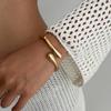 Bracciale Semplice a Forma di Goccia d'Acqua in Metallo Liscio, Bracciale Fashion Irregolare a Molla Aperta