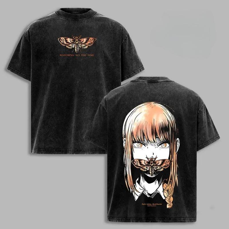 

Anime Chainsaw Man Power Cute Graphic T Shirt Men Women Clothing Casual Cotton Tshirt Vintage Washed T-shirt Harajuku Male Tops XXL