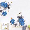 2024 New Blue Peony Flower Wall Sticker Home Decor Self-adhesive Living Room Sofa Background Decoration Stickers