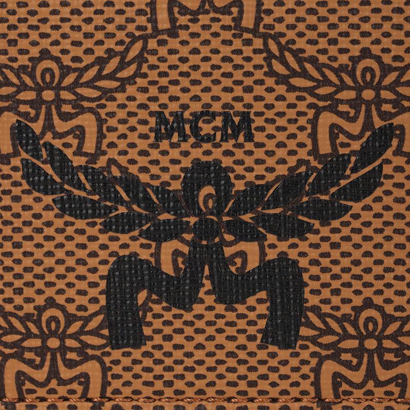 MCM Himmel Lauretos Monogramm-Print Faltbare Kartenhülle Lederbrieftasche Unisex-Geldbörse Braun Cognac MXAESAC02CO001