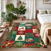 Weihnachtlich bedruckter quadratischer Teppich, weich, rutschfest, für Schlafzimmer, Weihnachtsgeschenk