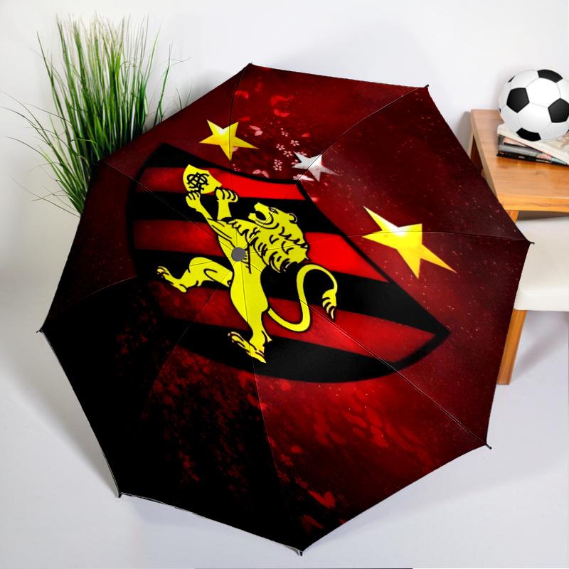 Sport Club Football Crest Printed Automatic Umbrella, 8-Frame for Travel, Camping, Casual Umbrella, Essential Gift for  for Family and Friends