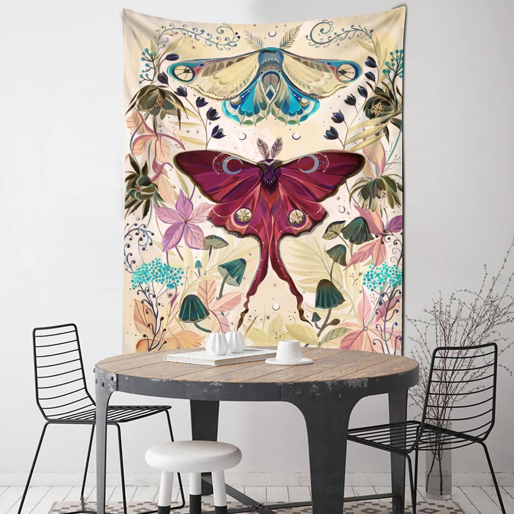 Teenage independent room decoration lace tapestry mushroom tapestry psychedelic sun, moon and stars tapestry