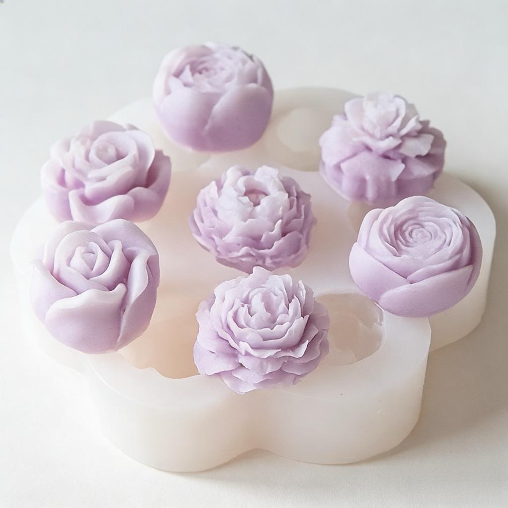 14-Piece Set of Silicone Molds with Succulent Plant and Floral Patterns, Used for Making Scented Candles, Resin Crafts, Soap, C Day Gifts, R