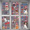 Double-Sided Pet-Themed Static Window Stickers for US Independence Day Parties and Dorms