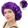 1pc Double Layer Adjustable Satin Night Cap,Reversible,for Hair Protection Night Sleep Hood,Reusable - Bathroom Accessories