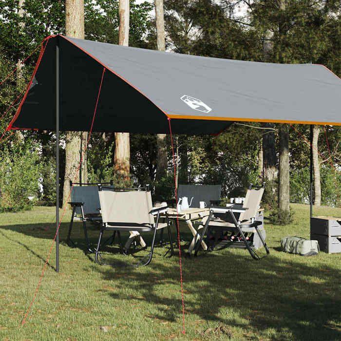VidaXL Bâche de Camping, Toile de Tente, Bâche de Protection, Bâche de Tente, Toile d'Abri Randonnée, Orange 460x305x210 cm 94687